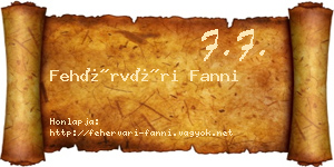 Fehérvári Fanni névjegykártya