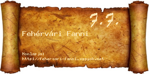 Fehérvári Fanni névjegykártya