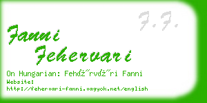 fanni fehervari business card